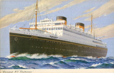 1930s postcard Cunard Line