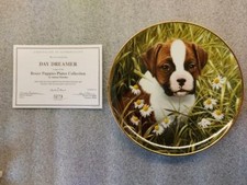Danbury Mint Collectors Plate  Boxer  Puppies Dog  Day Dreamer Simon Mendez