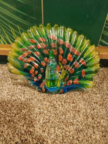 Glass peacock - glass,