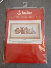 Anchor Horses Counted Cross Stitch Kit - Vintage 16 Count 18 x 47 cm PCE707