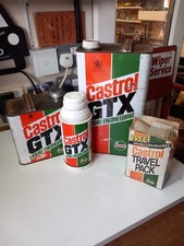 Castrol GTX Collection Can x 2 + Flask + Travel Pack For Garage Memorabilia