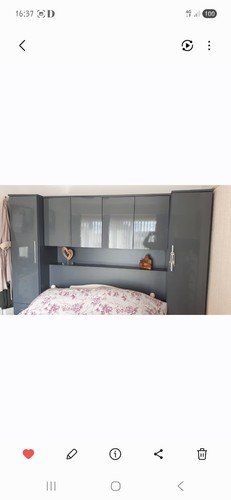 Gray gloss bedroom furniture - gloss,