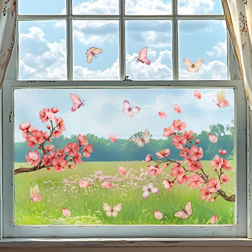 Floral static window cling - floral,