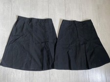 BHS X2 Girls Black Smart School Skirt 12 years Uniform Adjustable Waist Pleated