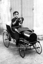 Ebn-63 Social History, Young Boy In A Tin Toy Pedal Car. Photo