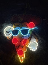 Pizza Sunglasses Neon  Wall /