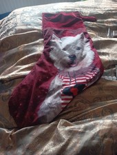 XXL Marks & Spencer Luxury Christmas  Stocking with West Highland Terrier dog. 