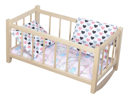 Wooden doll cradle - cradle, natural