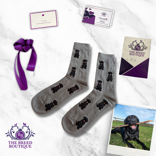 Black labrador socks - black,