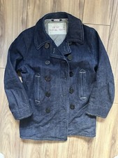 RARE original Mister Freedom Peacoat P-Jacket Okinawa green  selvedge denim sz L