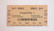 Railway Ticket BTC Llangwyllog to Llanerchymedd 2nd