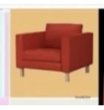 IKEA Karlstad Korndal Red Armchair COVER ONLY NEW Tweed Chair,FireEngine