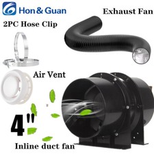 Hon&Guan 4in Silent Extractor Fan Duct Hydroponic Inline Exhaust Vent Industrial