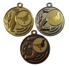 Personalised 1st, 2nd, 3rd Place Racing Pigeon Medals Choice Ribbon Colours