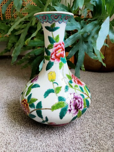 Oriental floral vase - oriental, vintage