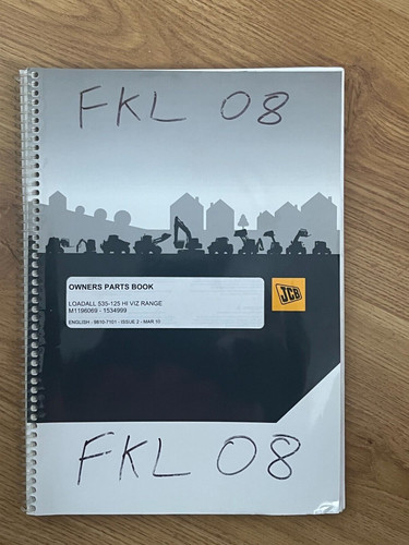 Jcb owners parts book - jcb,