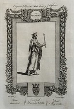 1784 King Stephen Of England Original Antique Print