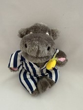 SILENTNIGHT BEDS HIPPO in PYJAMAS with DUCKY 9"PLUSH CUDDLY SOFT TOY TEDDY