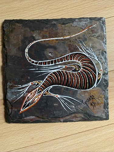 Aboriginal slate painting art - slate,