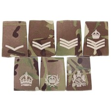 BRITISH ARMY MTP MULTICAM PCS STYLE UNIFORM RANK SLIDES-SOLD IN PAIRS