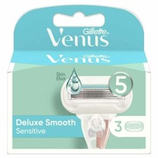 Gillette Venus DELUXE SMOOTH SENSITIVE Razor Blades - Skin Cushion - Pack of 3
