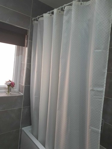Diamante shower curtain - curtain, white