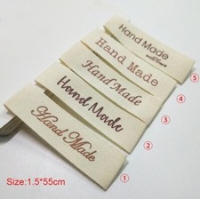 Cream Fabric Labels Hand Made