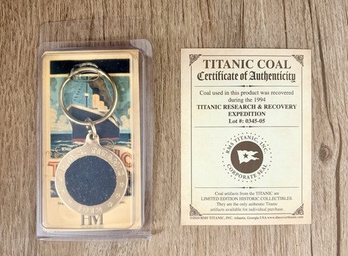 Titanic coal coin keychain - titanic,