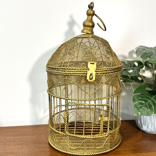 Vintage bird cage hanging - vintage, dome