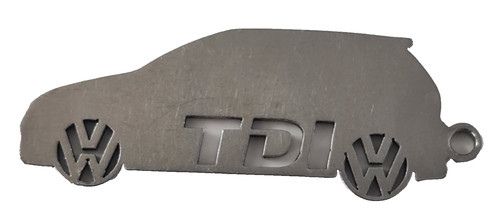 Tdi stainless steel keyring - vw,