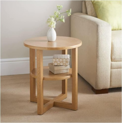 Round side table - round, oak