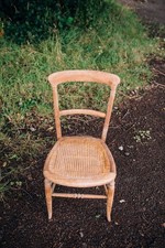 Rattan Cane Seat Dining Chair Occasional Bedroom Antique Vintage 