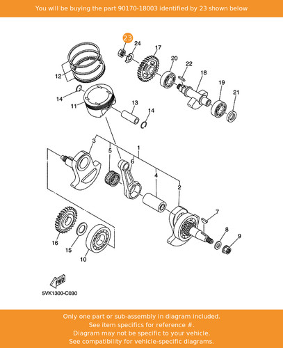 Yamaha nut 90170 18003 - nut,, oem