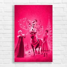 Frozen Winter Wonderland Pink Canvas Print Large Picture Wall Art