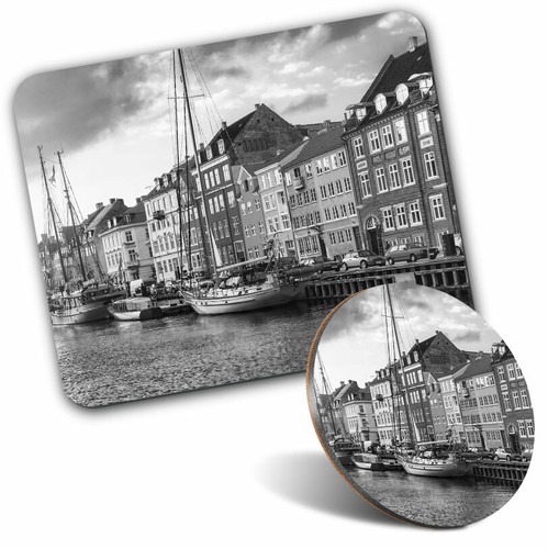 Mouse mat coaster set bw - mouse,