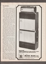 1975 MUSIC MAN AMPS Magazine AD ~ ELECTRA ROCK GUITAR ~ St. Louis Music Supply