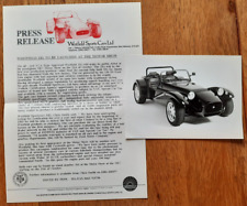 WESTFIELD ZEi press release. Car sales brochure / catalogue. Cosworth prospekt