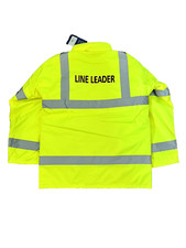 Portwest S460 High Visibility Hi Vis Button Up Jacket Has Line Leader On Back XL