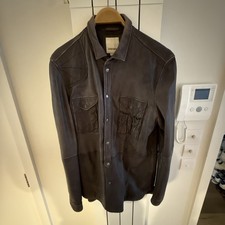 Vintage Leather Diesel Jacket XL Men's Brown Button Up