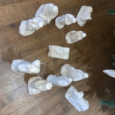 Plaster  Original 11 Piece Christmas Religious Set Mary, Joseph &Baby Jesus