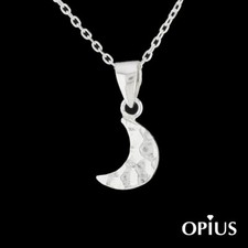 Solid 925 Sterling Silver Moon Pendant Necklace Crescent