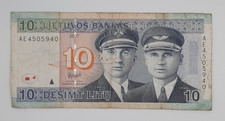 2007 Lithuania, Lietuvos Bankas - 10 Lithuanian Litu Banknote P-66a AE 4505940 *