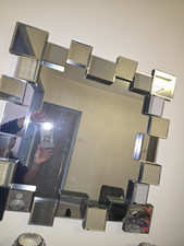 Medium Silver Glass Fancy Mirror