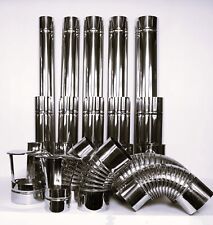Stainless Steel Flue Liner Pipes, bends, rain caps, and more for stove chimney