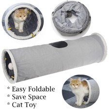 Collapsible Cat Tunnel Toy in Suede Large Cat tunnels for indoor Cat Rabbits Dog