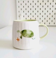John Lewis Turtle Mug China Green Ripple Inside And Green Handle Rare