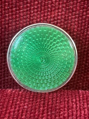 Silver guilloche enamel pill - silver,