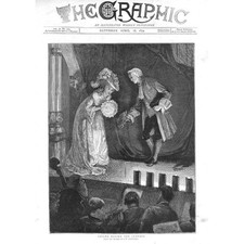THEATRE Called before the Curtain - Antique Print 1874