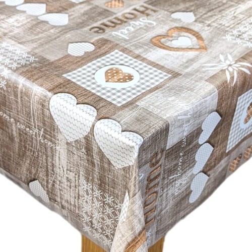Hearts home taupe brown pvc - home,