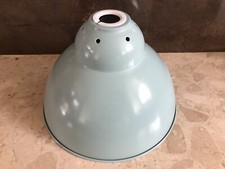 Vintage Domed Industrial Factory Enamel Style Pendant Lampshade Duck Egg Blue